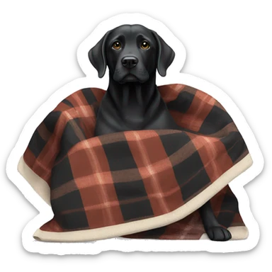 Black lab with a blanket sticker