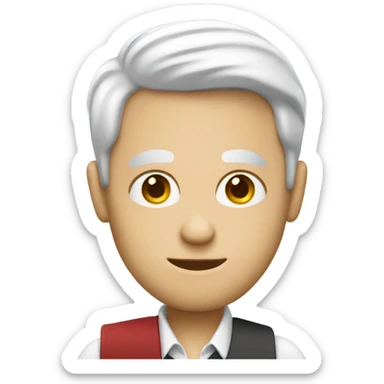 White man holding a resume sticker