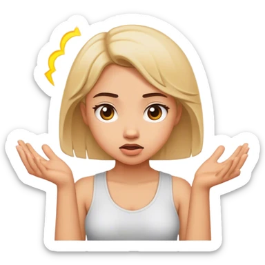 Shrugging shoulders girl   sticker