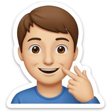 Create an emoji that is picking his nose make it a circle emoji  sticker