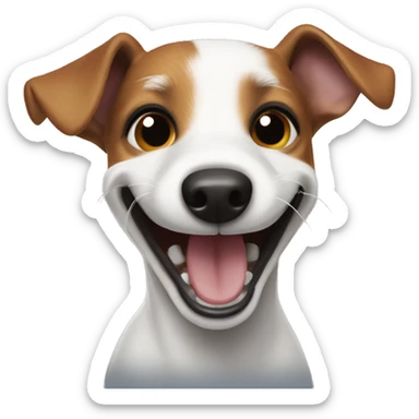 Jack russel Terrier laughing  sticker