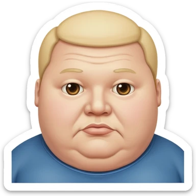 Obese man with tiny head sticker