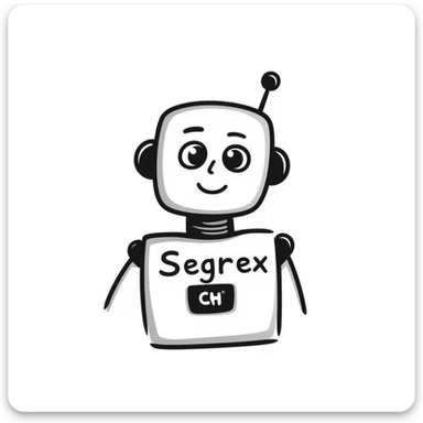 smiling robot head with an elbow sign and the word 'Segrex' sticker