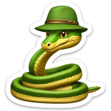 snake wearing a green hat sticker