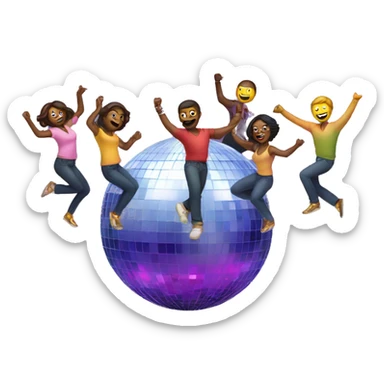 People dancing on a disco ball sticker