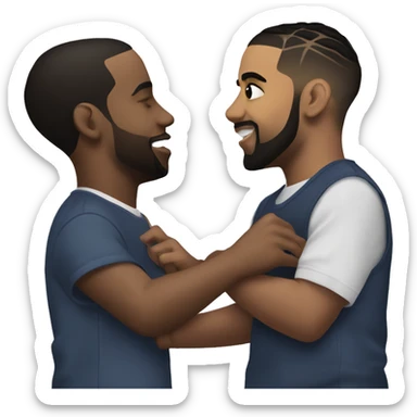 Drake and Kendrick Lamar showing affection to each other  sticker