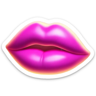 Neon pink lips smoke and release smoke sticker