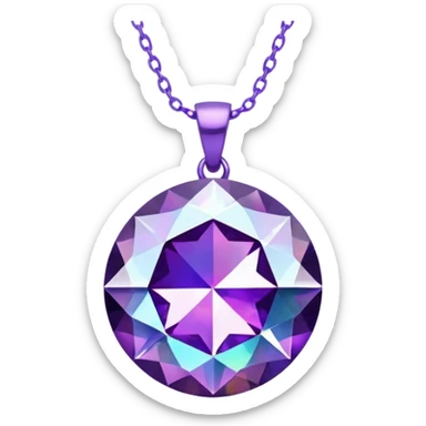 Purple Holographic Round Diamond Pendant sticker