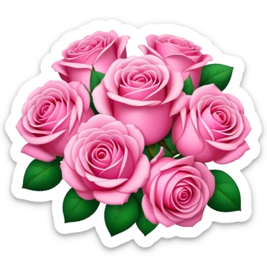 pink rose bouquet sticker