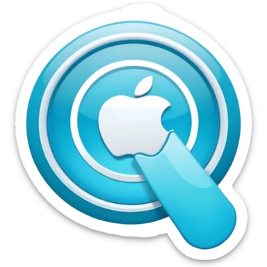 Mobile app icon like xcode/testflight style for dev build of app, to learning english.
with blue and cyan tints and white lines like in xcode icon. sticker
