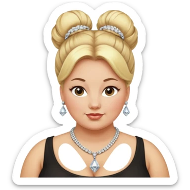very fat beautiful rich blonde bun haired woman sticker
