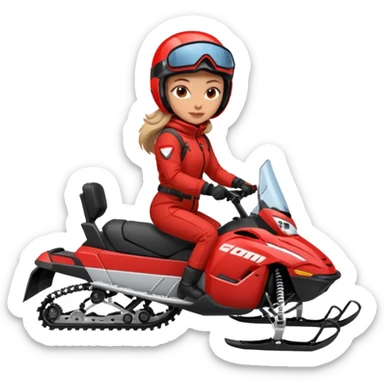 Woman on snowmobile sticker