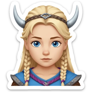 Viking female with blue eyes and blonde hair sticker