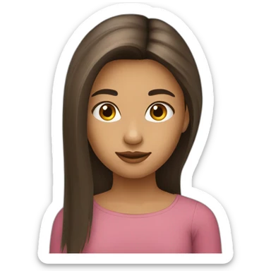 jeune fille aux cheveux longs et lisses sticker