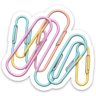 pastel paper clip sticker
