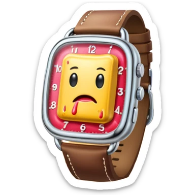 surreal dali style melting spam  watch landscape sticker