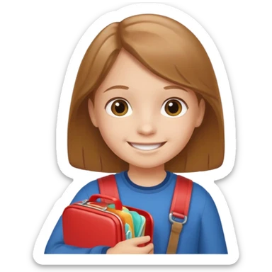 child with lunchbox sticker