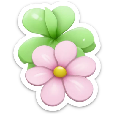 light pink and light green flower with rain sticker