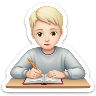 student studying hard sticker