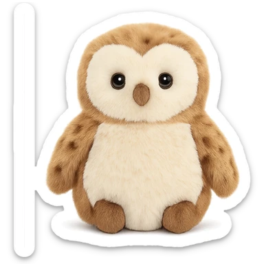 cute barn owl jellycat plushie sticker