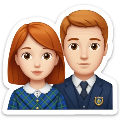 scottish family with son and daughter sticker