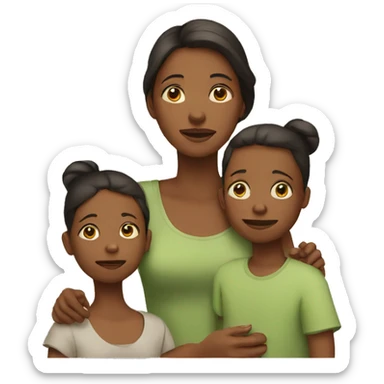Poor mother and children sticker