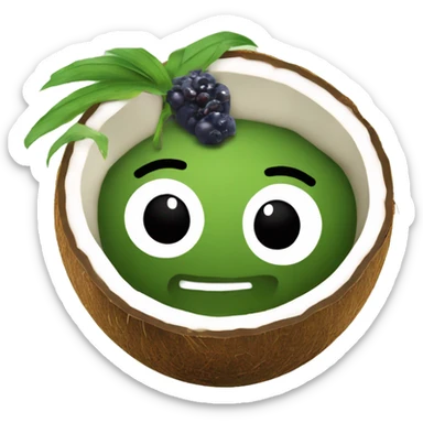 Açai bowl in a coconut shell sticker