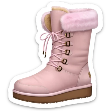 fashionable platform UGG suede & fur in pastel colours sticker