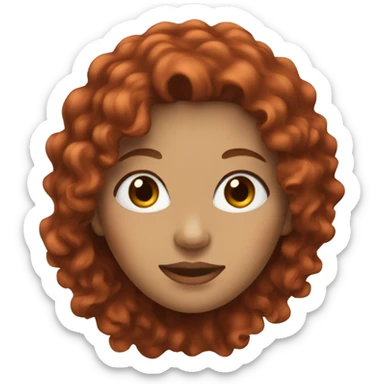 avatar of a woman with long red wavy/curly hair and brown eyes  sticker