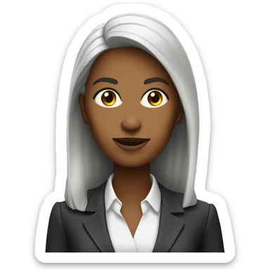 powerful female executive with mobile phone sticker