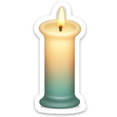Candle in a powder-colored glass sticker