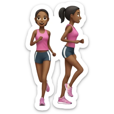 jogging girl sticker