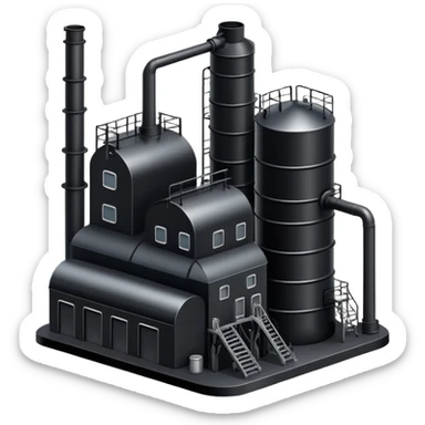 black oil factory sticker