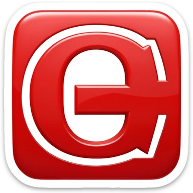 A bold white capital letter "C" in the exact same font and style as the 🅱️ emoji, centered inside a red rounded square, flat emoji design, glossy shiny light reflection on the top left, clean and simple, transparent background, no extra elements sticker
