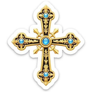Eastern Orthodox cross. Transparent bakgrund. sticker