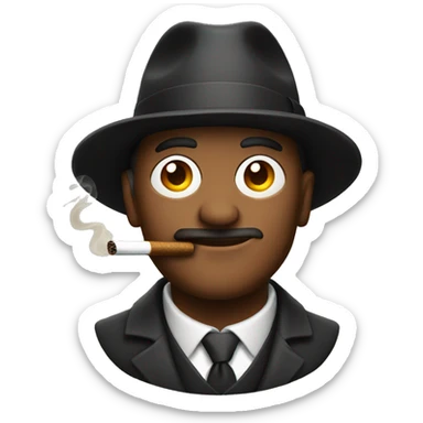 Man with hat smoking cigar sticker