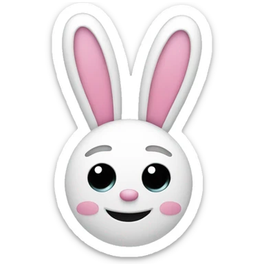 smiley face with the bunny ears sticker