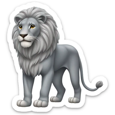 Grey Lion on hind legs sticker