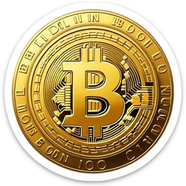 make a golden crypto bitcoin coin sticker