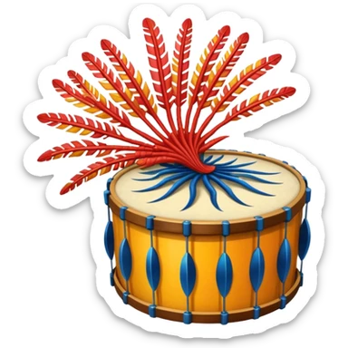 feather star playing drum sticker