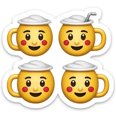 Crea un emogmji che piange con delle tazze sotto le lacrime sticker