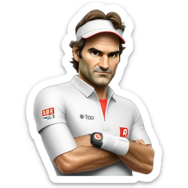 roger federer as sbb train controler sticker