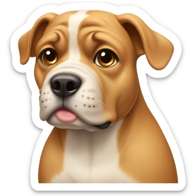 Tan Beabull with one ear sticking up  sticker