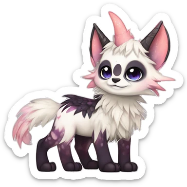 cute Kawaii edgy fantasy animal sparkle fursona Fionbri creature by griffsnuff & LiLaiRa & Falvie full body sticker