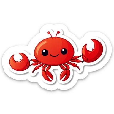 Cute little red lobster sticker