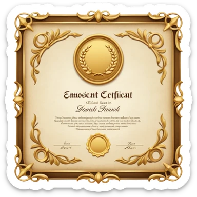 a certificate sticker