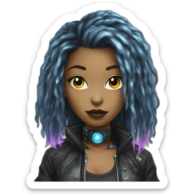 Disco cyberpunk girl sticker