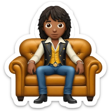 Rick james on a couch sticker