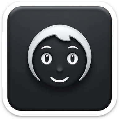 Dark mode icon, flat, white. sticker