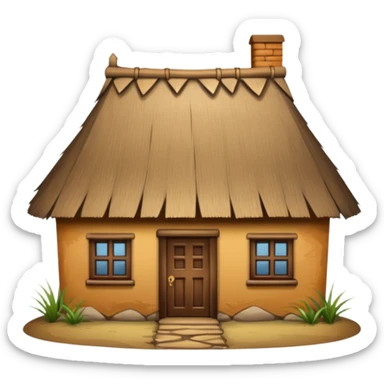 saman çatılı ev sticker